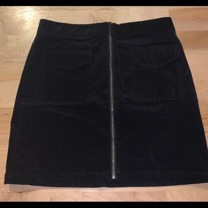 Corduroy Mini Skirt with Zipper